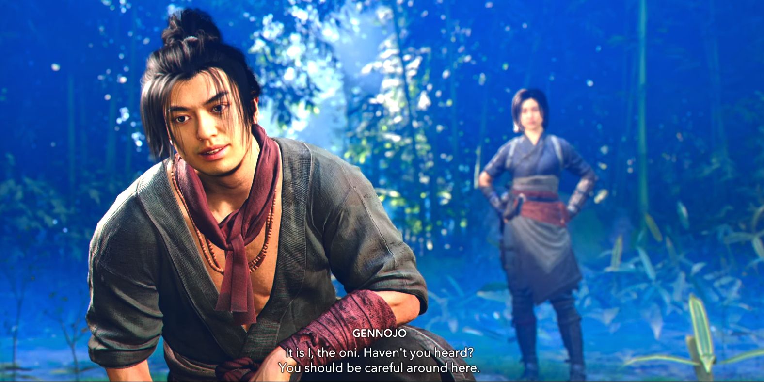 A dialogue scene with Gennojo in Assassin&rsquo;s Creed Shadows.