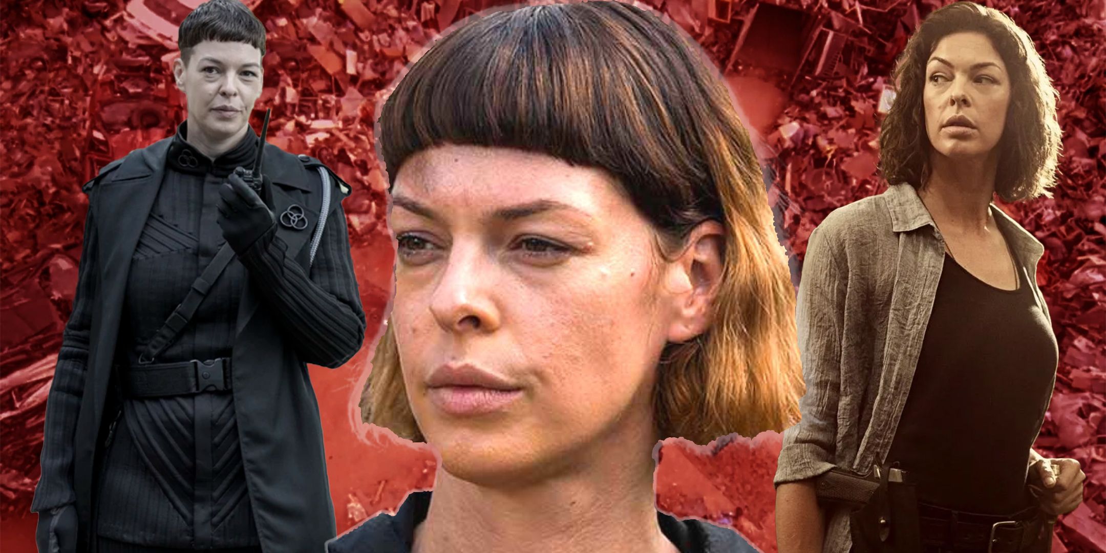 A montage of Pollyanna McIntosh as Jadis from The Walking Dead