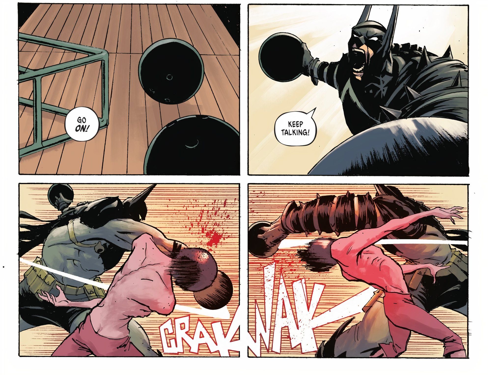Absolute Batman Beats Up Black Mask with Bowling Balls DC