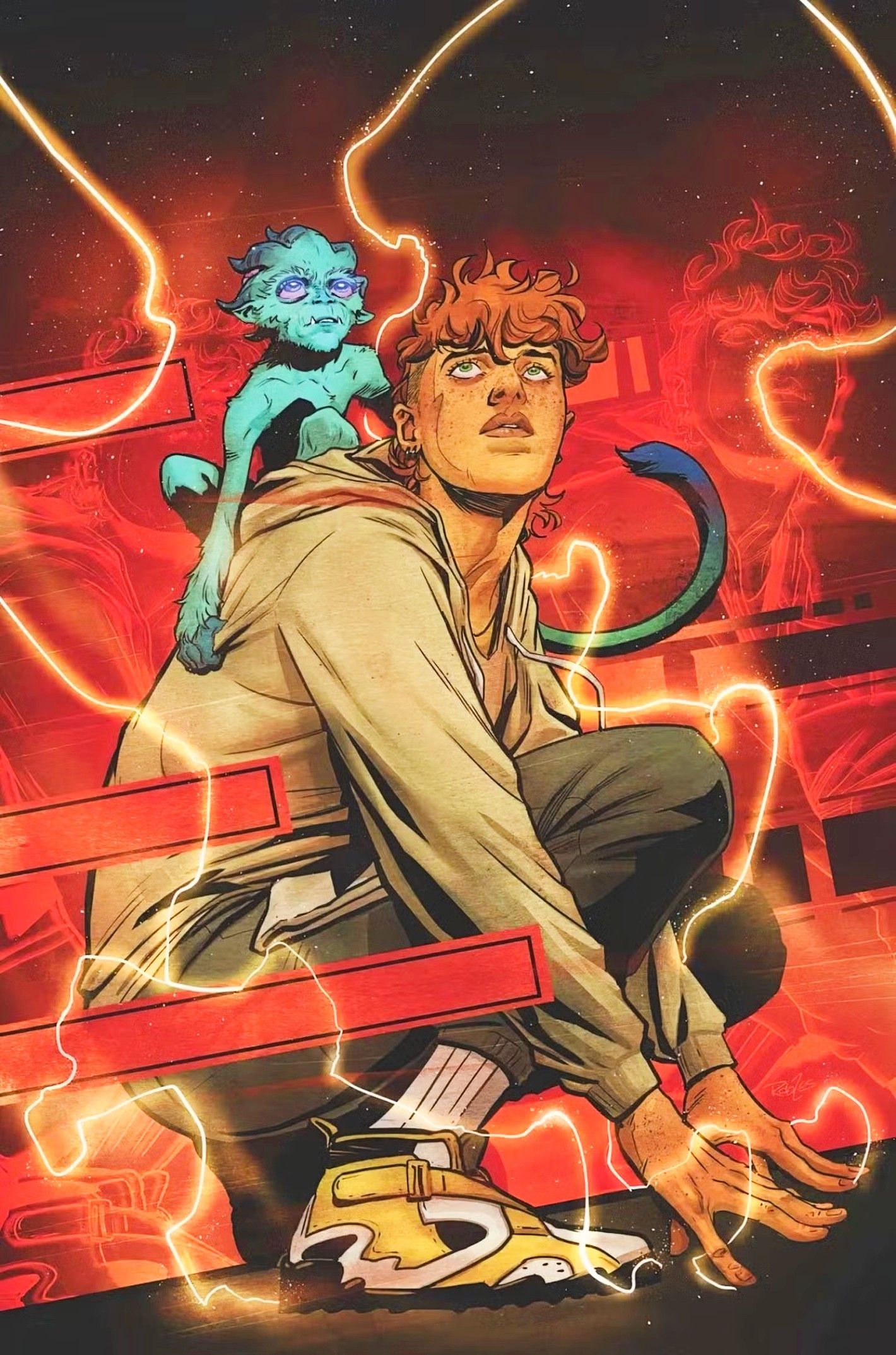 Absolute Flash #1 teaser image, featuring Wally West with a primate sidekick