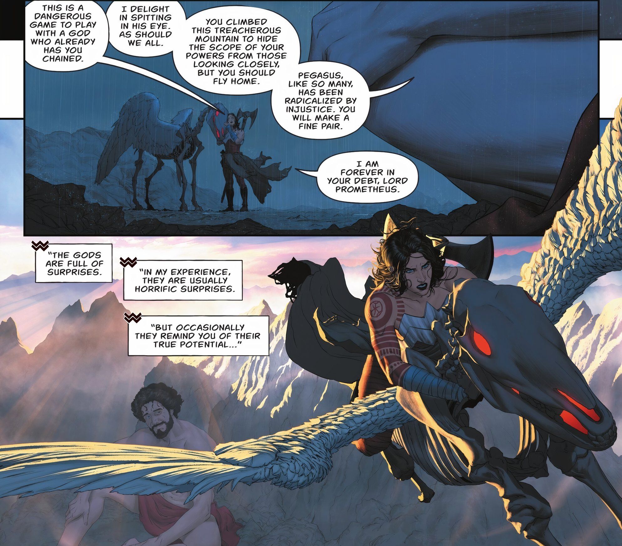 Absolute Wonder Woman Rides Pegasus for the First Time DC