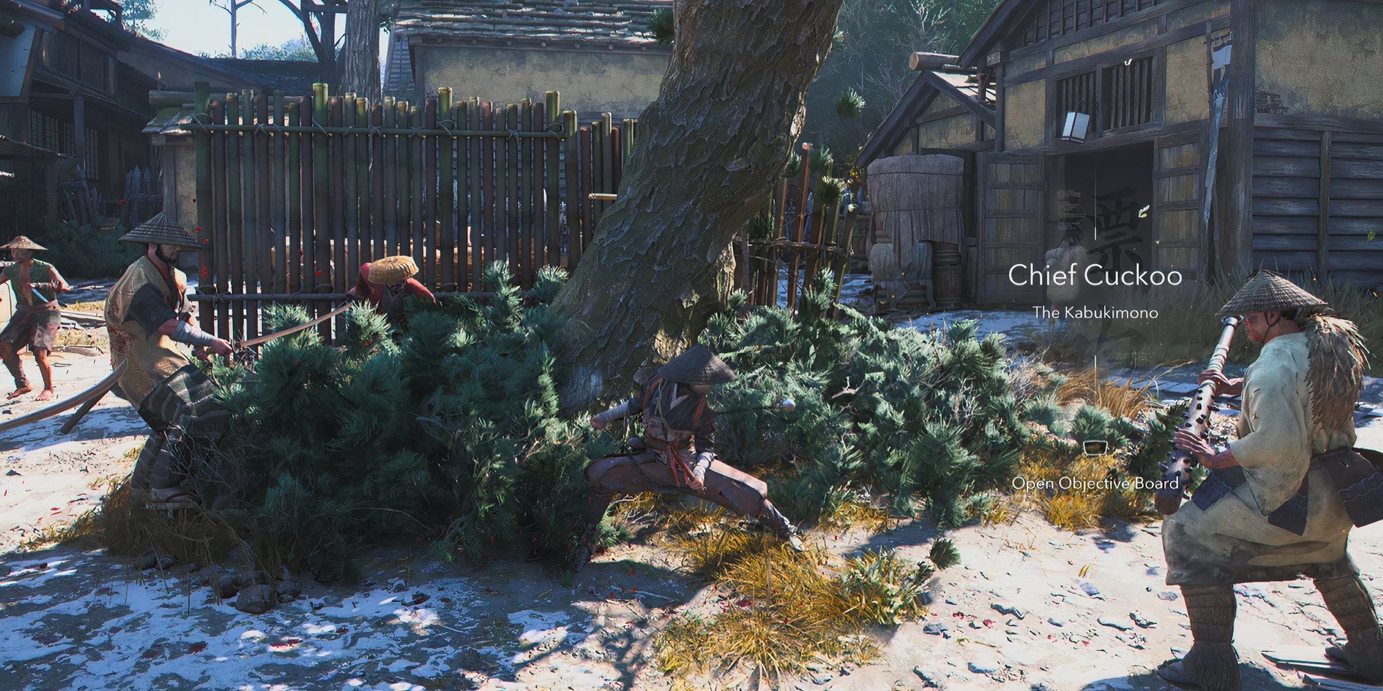 AC Shadows Chief Cuckoo Encounter Gameplay with player moving around.
