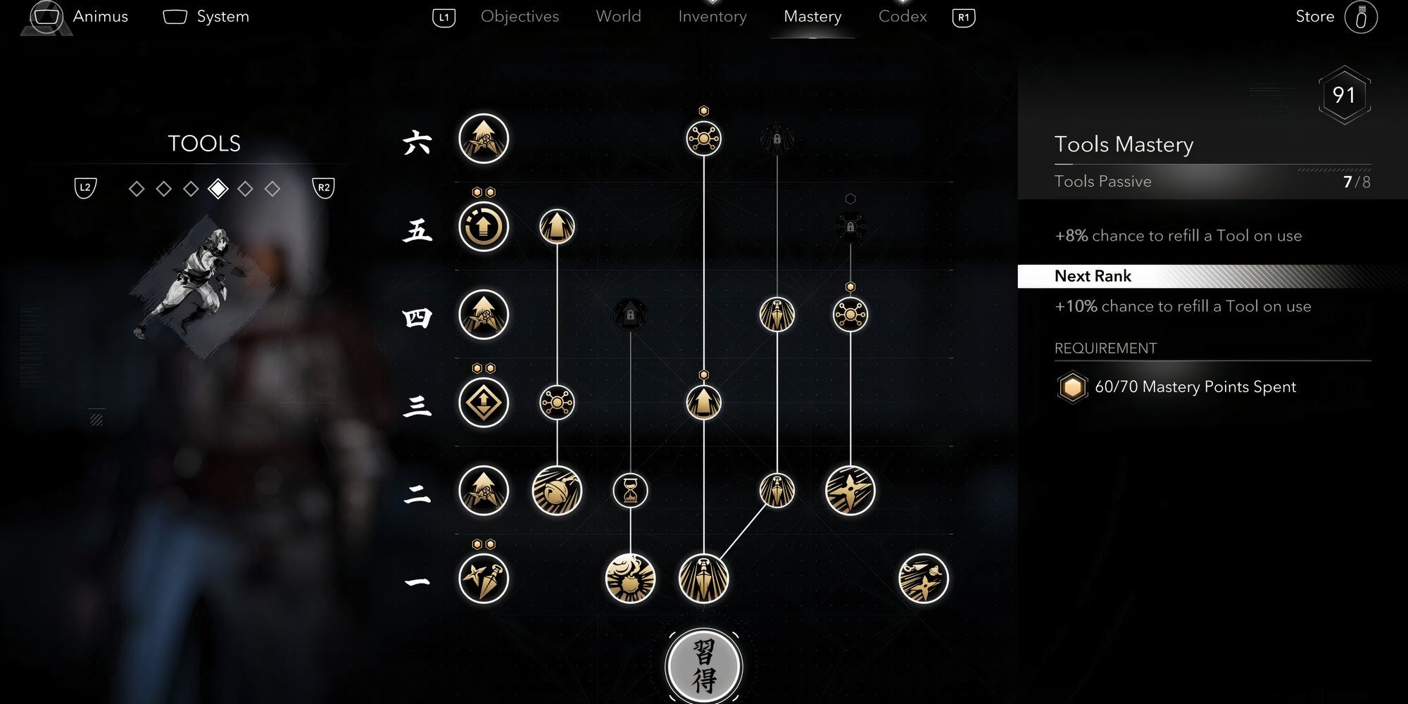 AC Shadows Naoe Tool Skill Tree