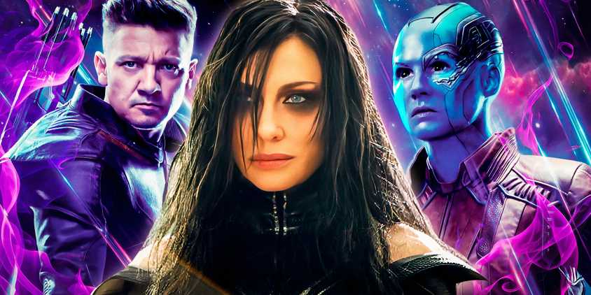 Hela, Hawkeye and Nebula from the MCU