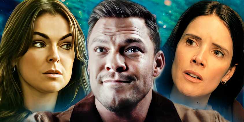 Serinda Swan as Dixon, Alan Ritchson as Jack Reacher, and Sonya Cassidy as Duffy in Reacher