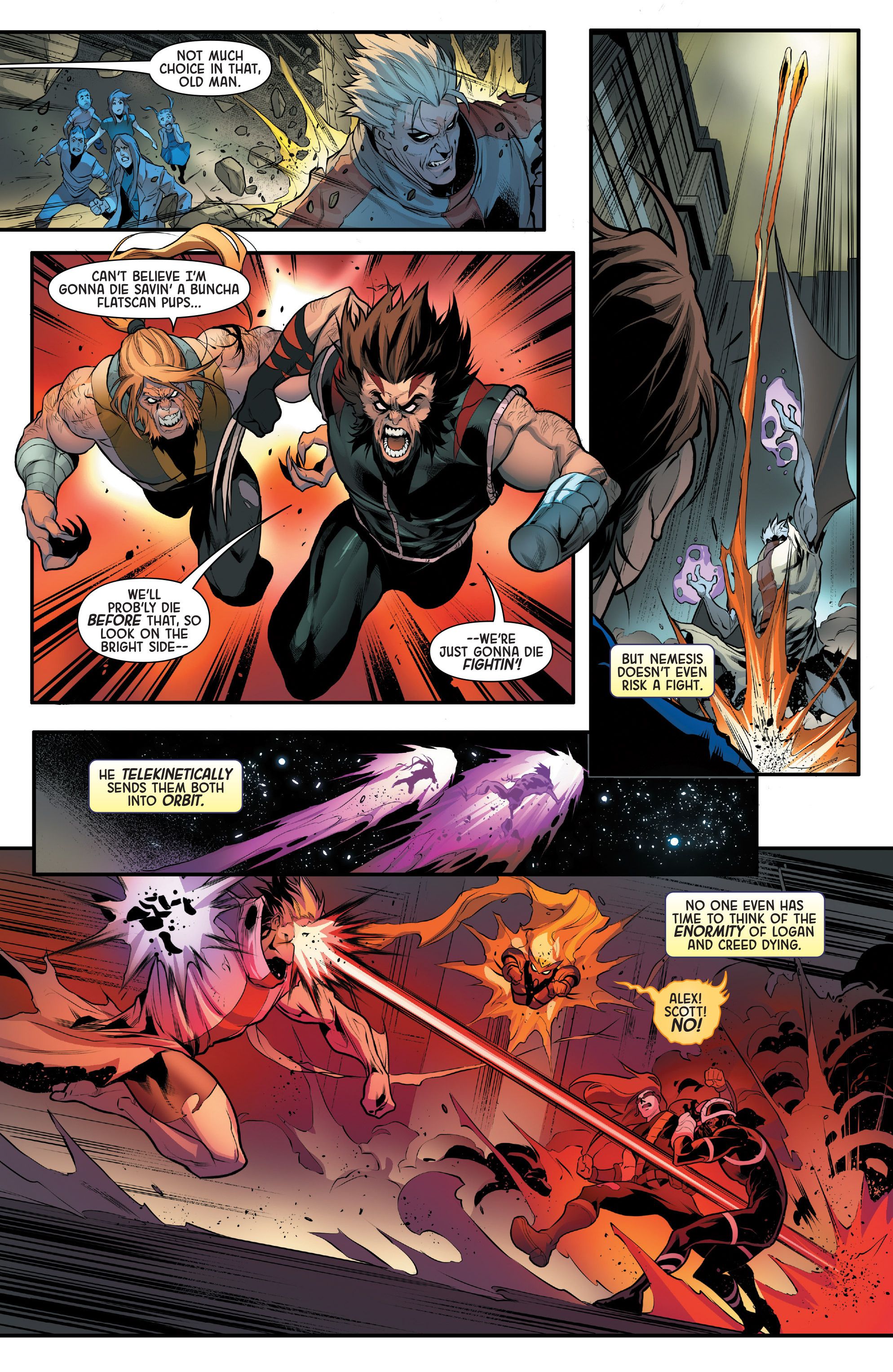 Wolverine and Sabretooth are launched into space by Doctor Nemesis