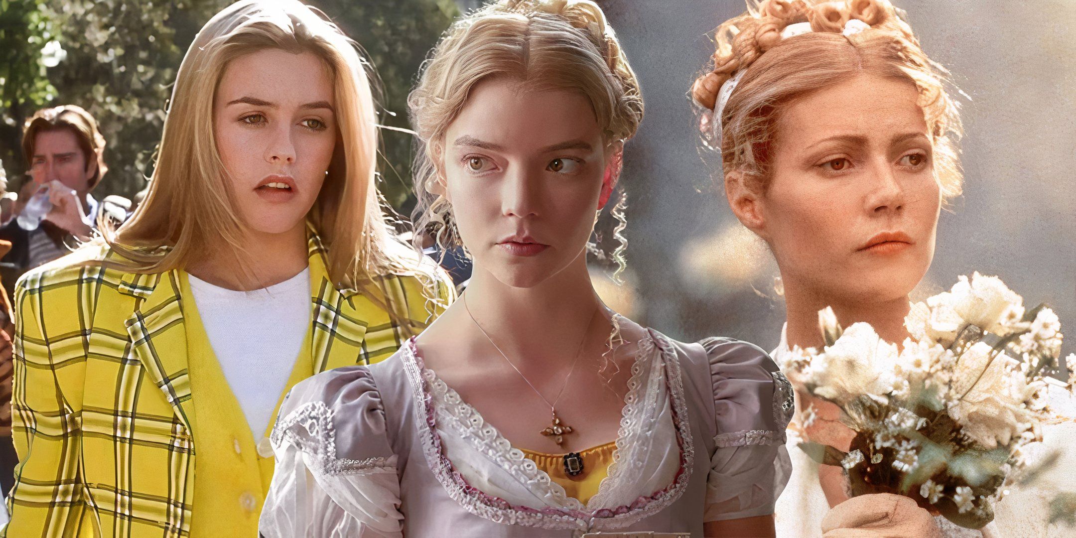 Alicia Silverstone, Gwyneth Paltrow, and Anya Taylor-Joy in Emma adaptations