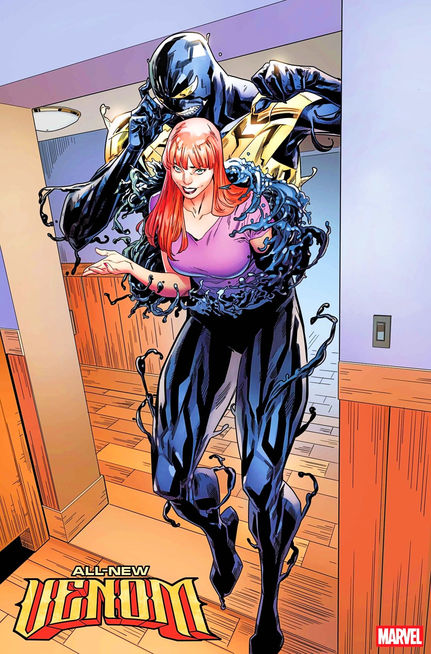 All-New Veom #5 variant cover, Mary Jane Watson stepping out of the Venom symbiote