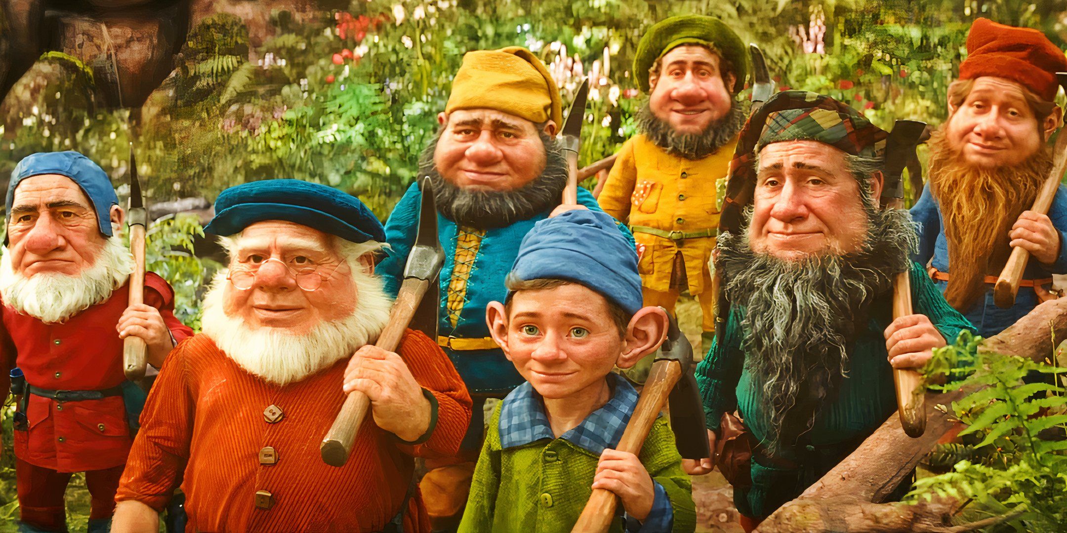 All the Dwarves standing together in Snow White 2025