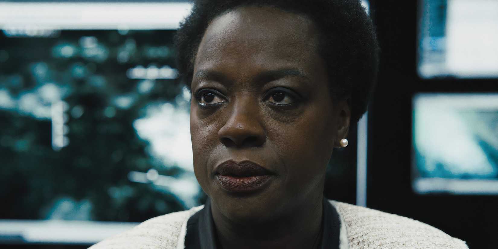 Amanda Waller looks unimpressed in The Suicide Squad
