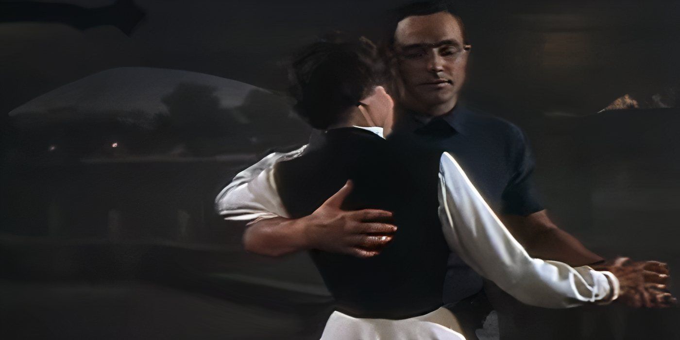 Gene Kelly and Leslie Caron dancing in An American in Paris