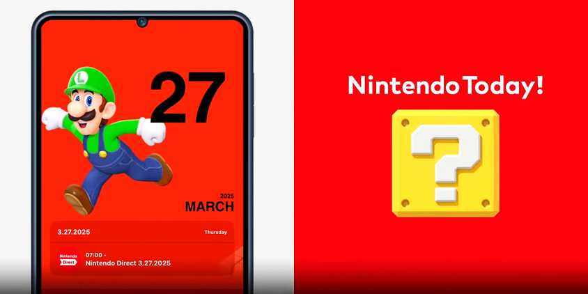An image of the Nintendo Today app alongside its icon from the Nintendo Direct.