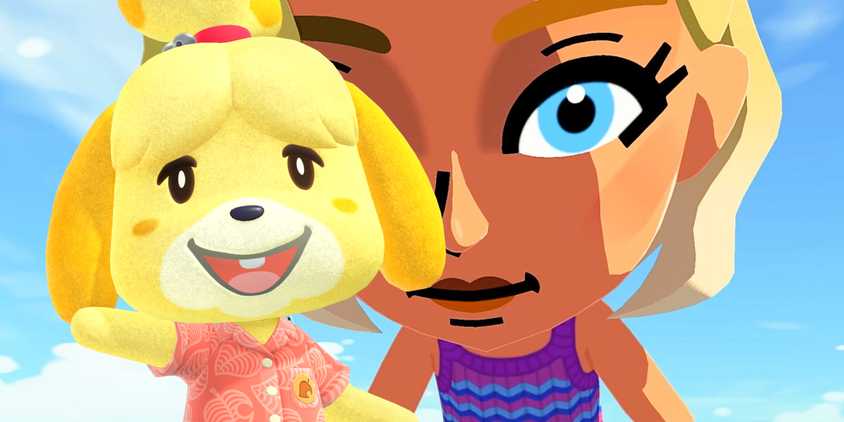 Animal Crossing Isabelle in front of a Tomodachi Life character