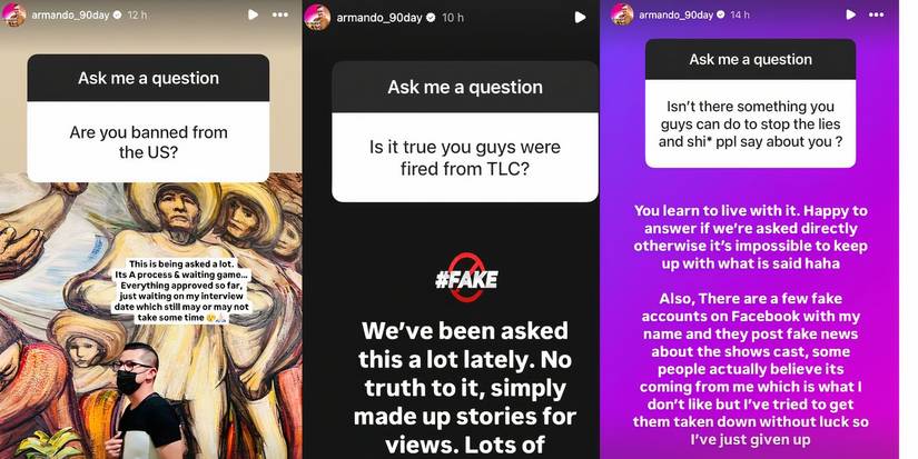 Armando Rubio on 90 Day Fiance Instagram Stories
