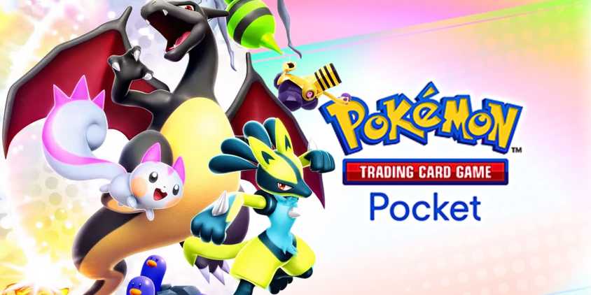Art from the Shining Revelry set over the Pokemon TCG Pocket logo