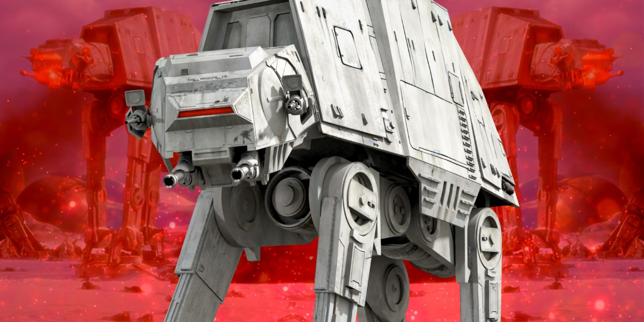 AT-AT Walker With Red Background Custom Star Wars Image