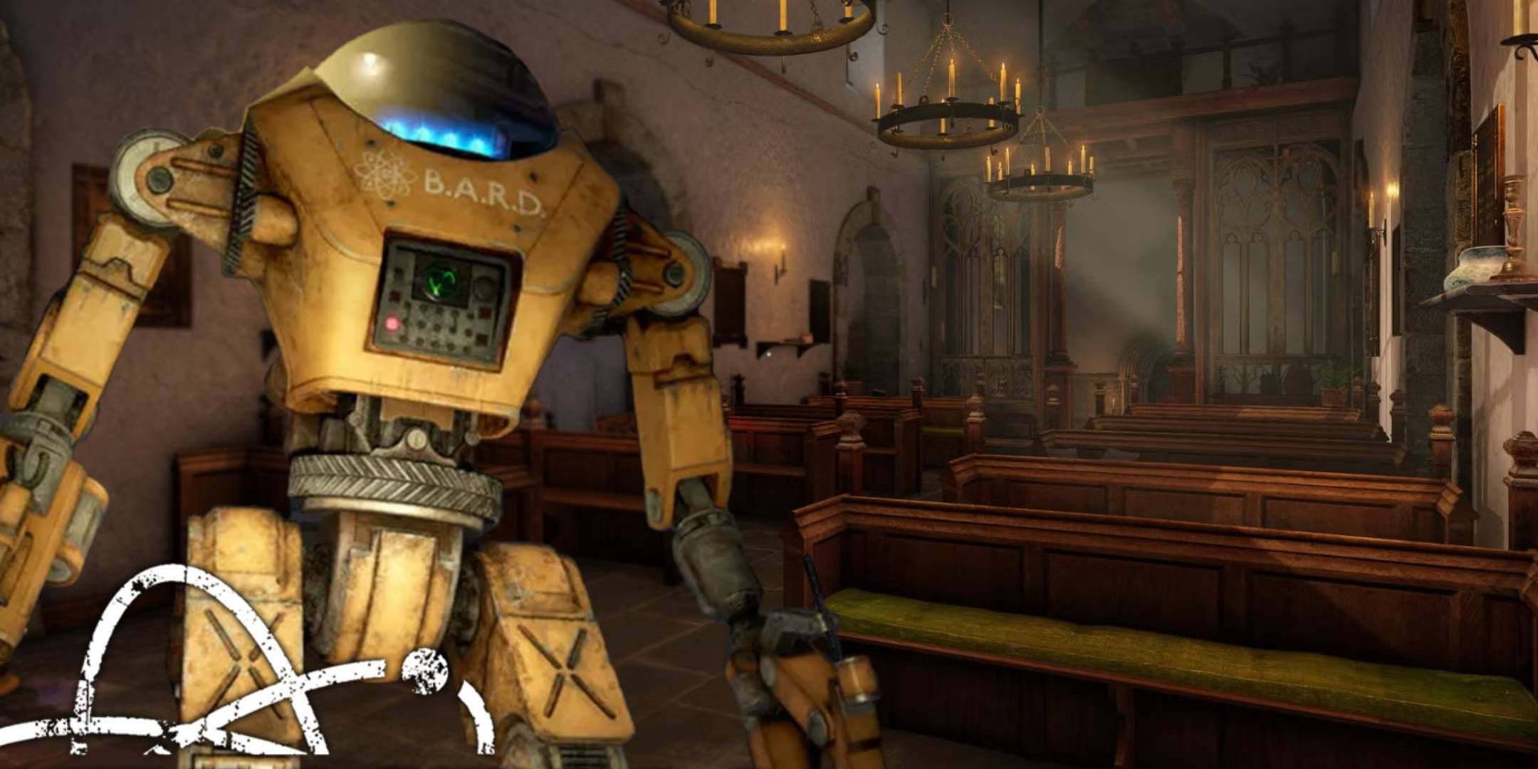 Atomfall B.A.R.D. robot at St. Katherine&rsquo;s Church location