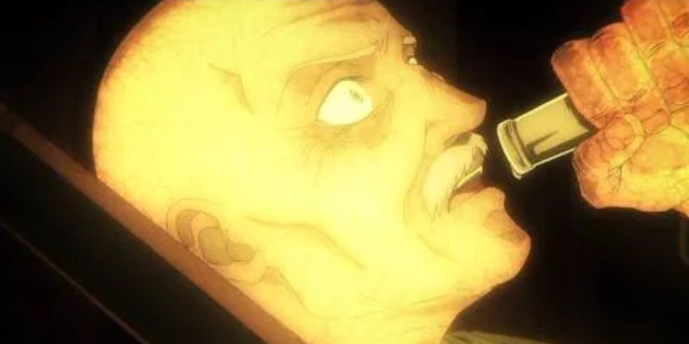 Attack on Titan - Pixis drinking and turning into a titan, Pixis death