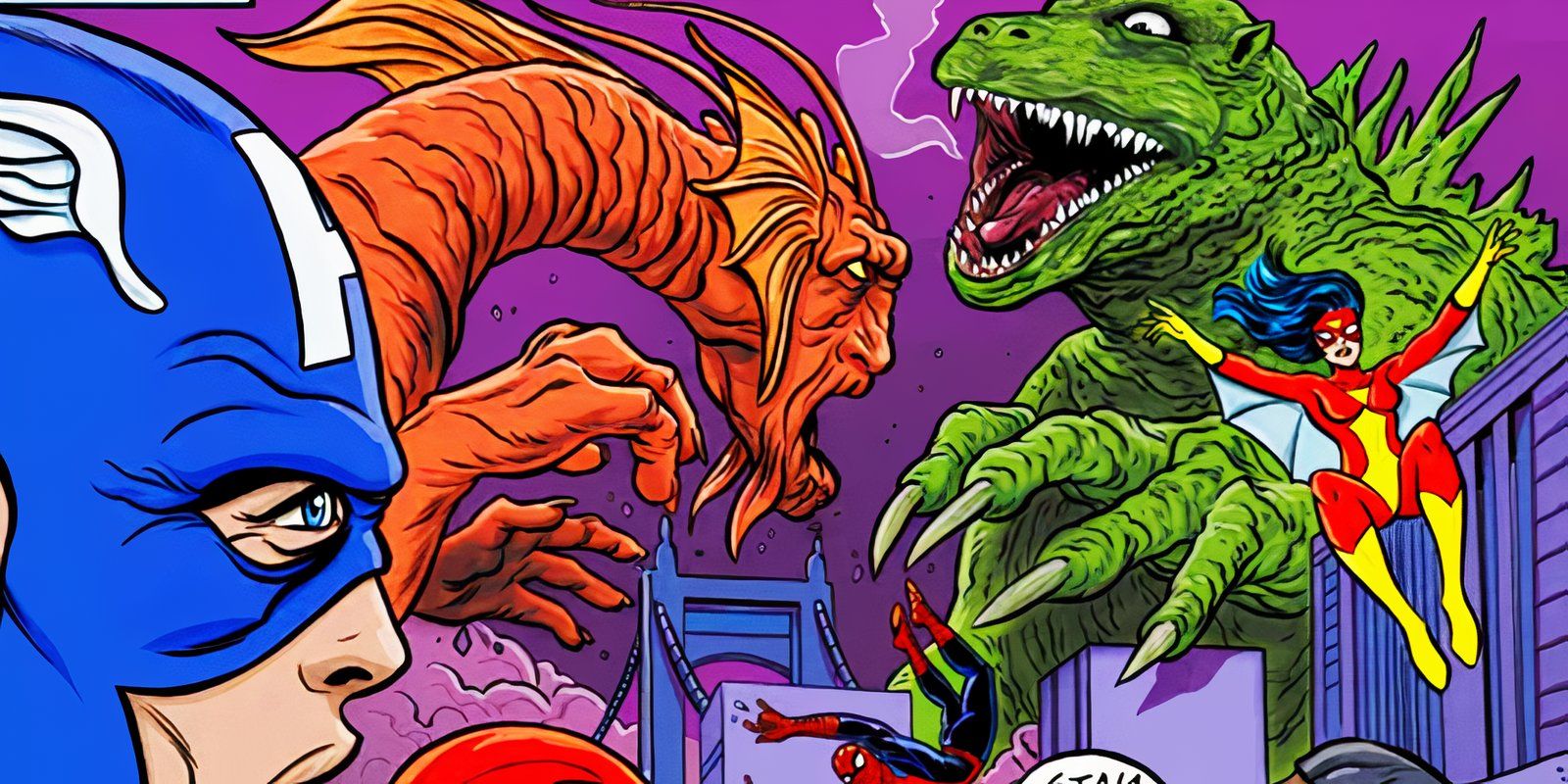 Avengers V Godzilla banner