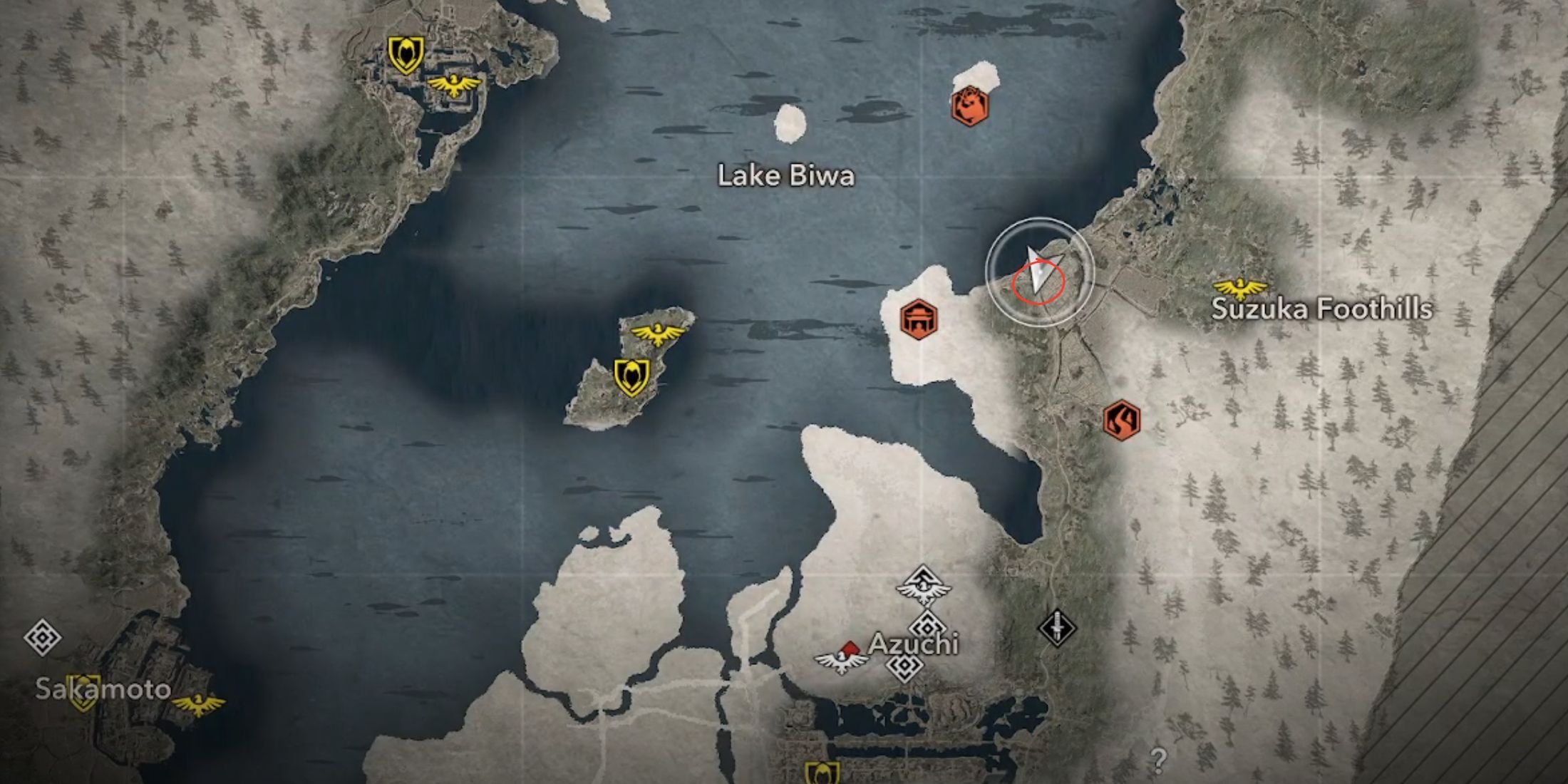 The Azuchi Jizo Statue&rsquo;s location is shown on the map for AC Shadows.