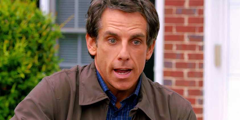 Ben Stiller raising his eyebrows in The Watch