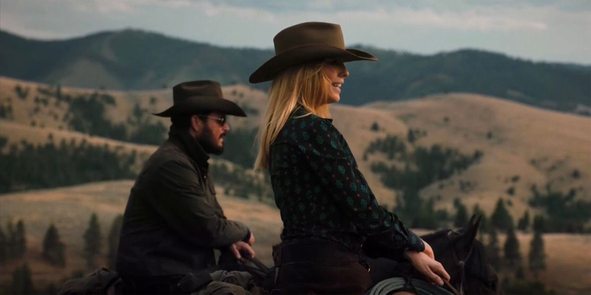 Beth and Rip on horseback in Yellowstone