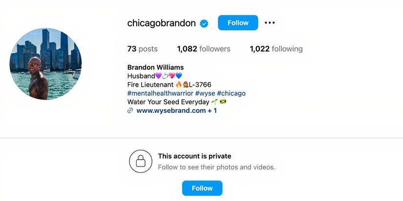 Brandon Williams from Married At First Sight's Instagram IG