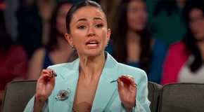 The Bachelor's Carolina Sofia at the Women Tell All special looking emotional