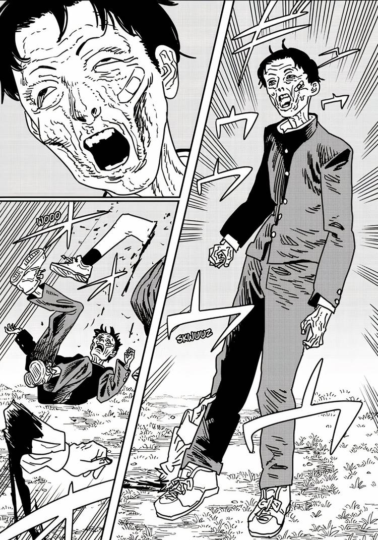 The Death Devil using her ability to drain the life from a boy in Chainsaw Man chapter #197.