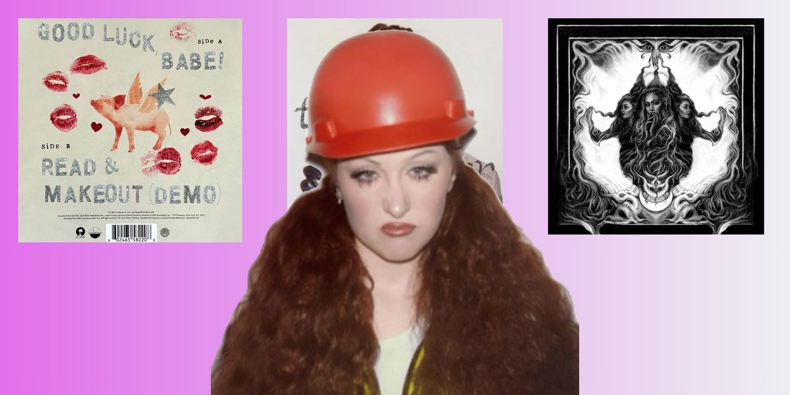 Chappell Roan poses for The Giver single, edited with her other album covers.