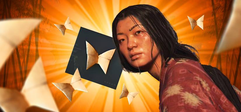 Character with Origami Butterflies from Assassin's Creed Shadows