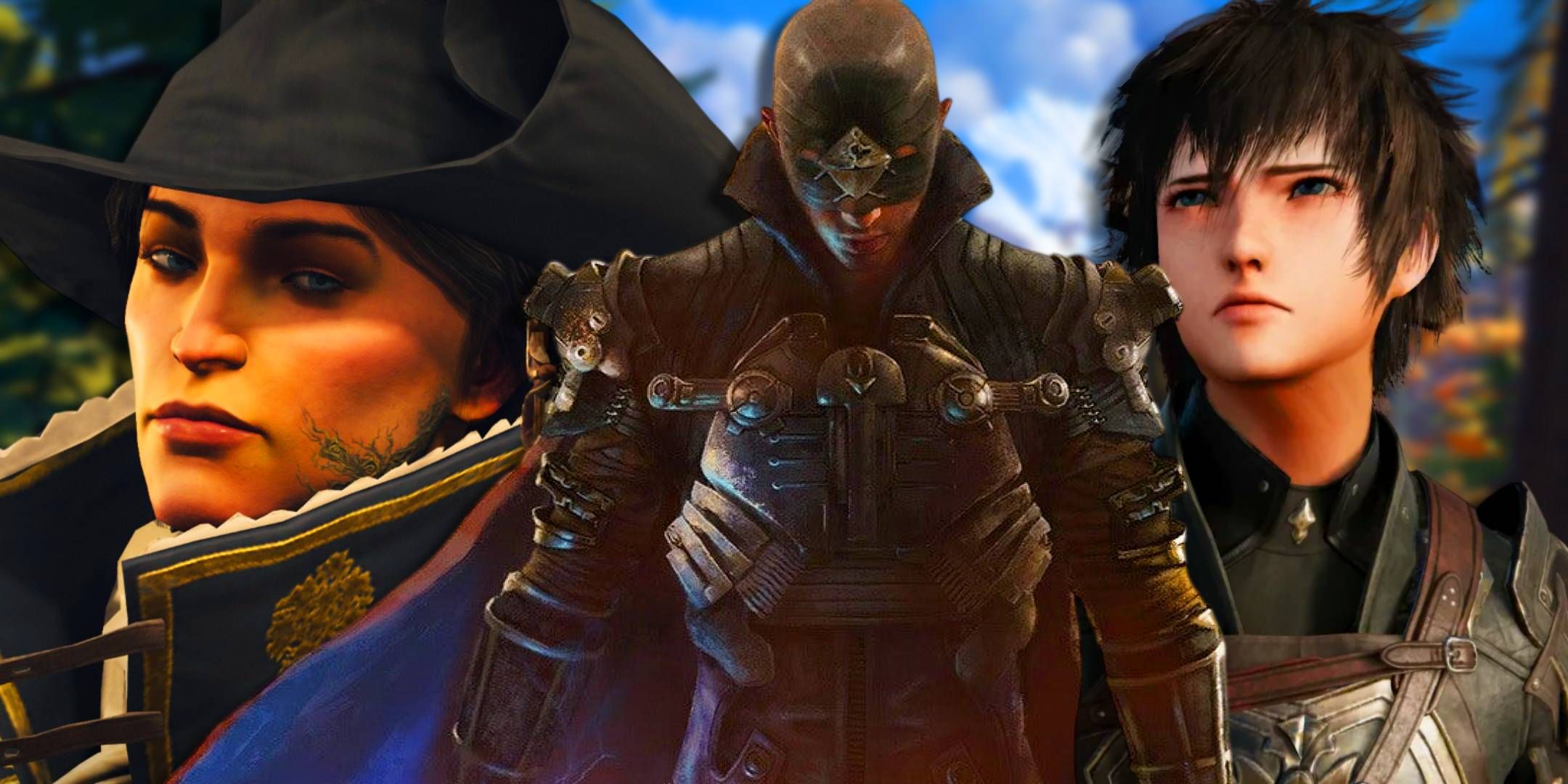 The main characters from the RPGs Greedfall, Technomancer, and Edge of Eternity.
