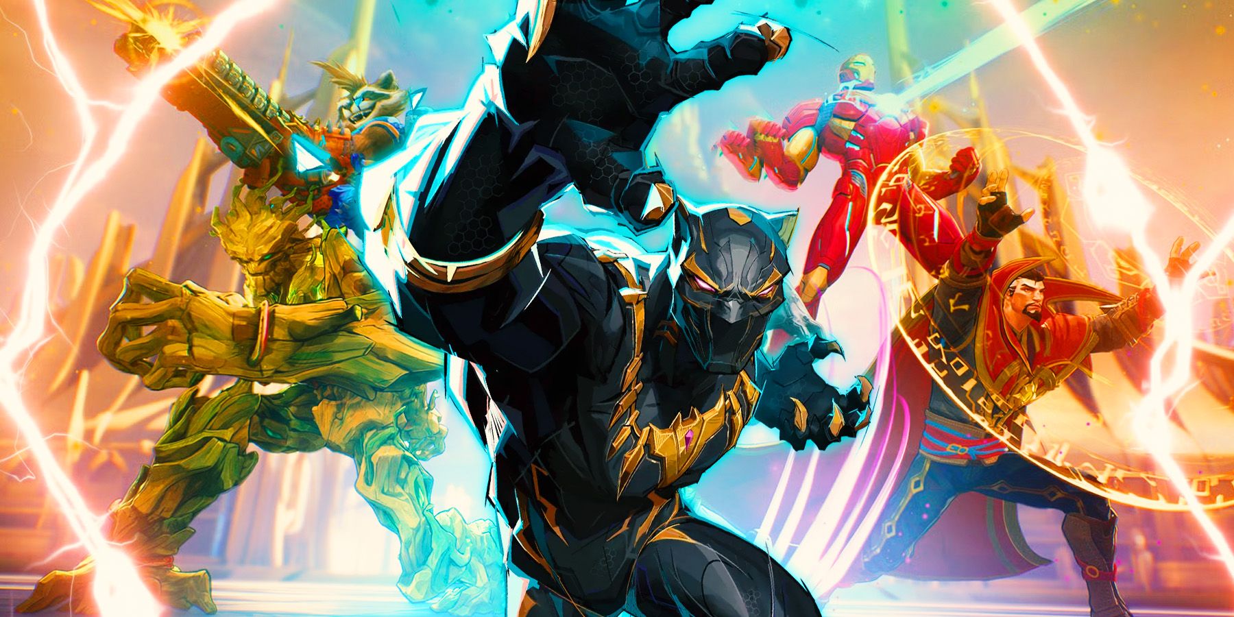 Characters from Marvel Rivals with black panther