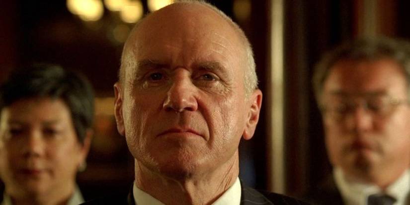 Charles Widmore (Alan Dale) looking angry in Lost.