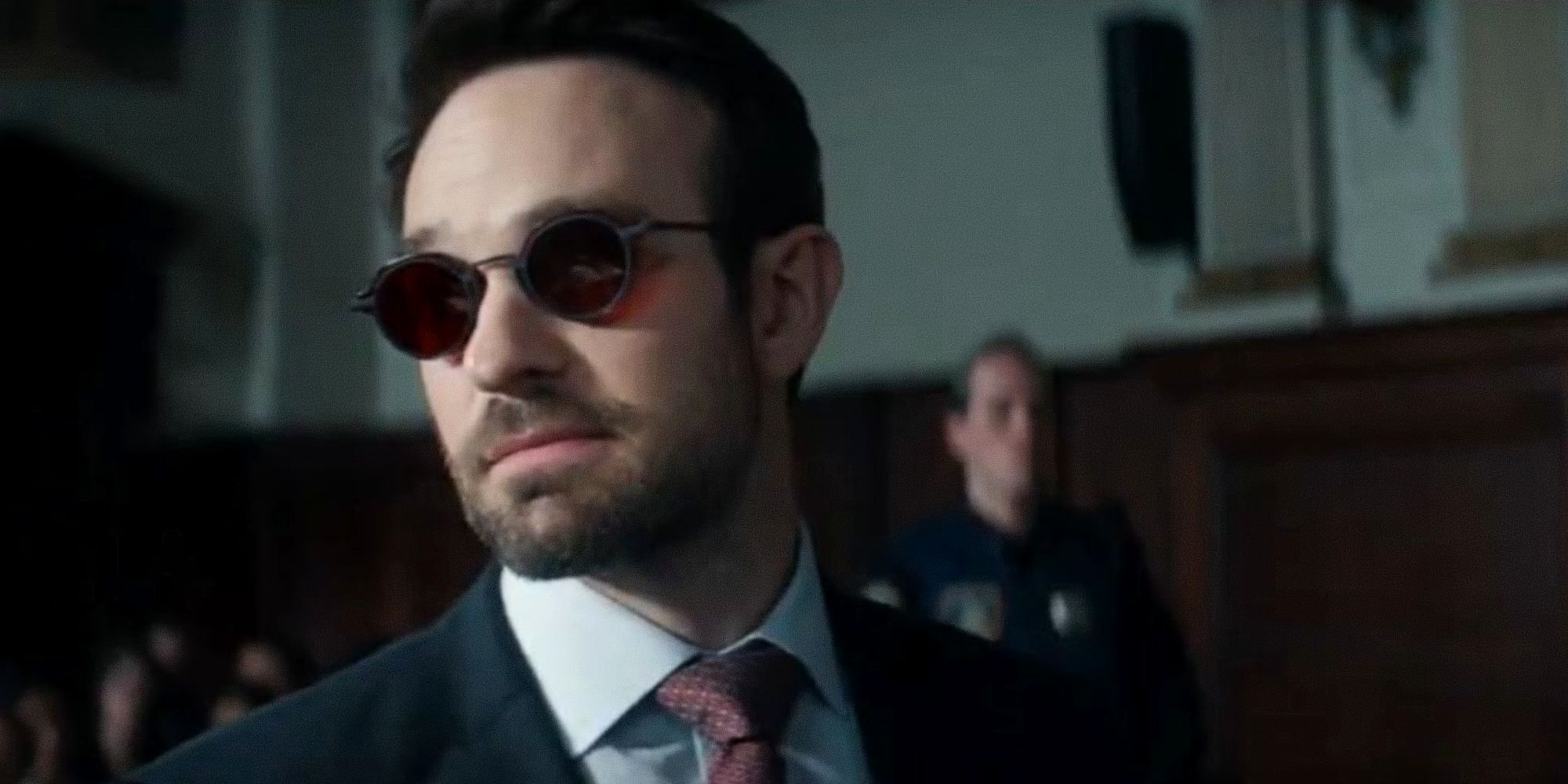 Charlie Cox&rsquo;s Matt Murdock stands in court in Daredevil Born Again episode 3