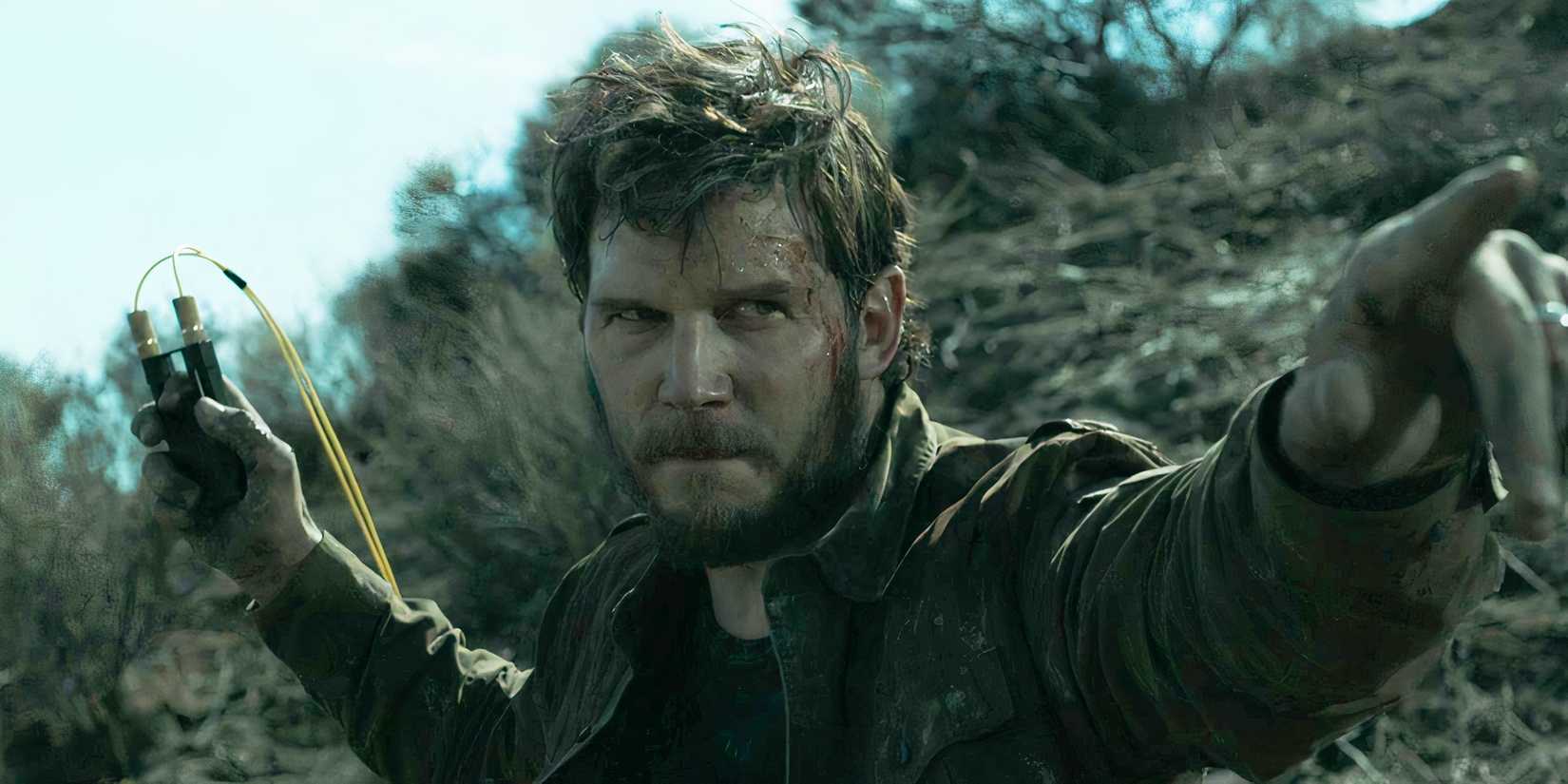Chris Pratt holds a detonator as James Reece in The Terminal List season 1