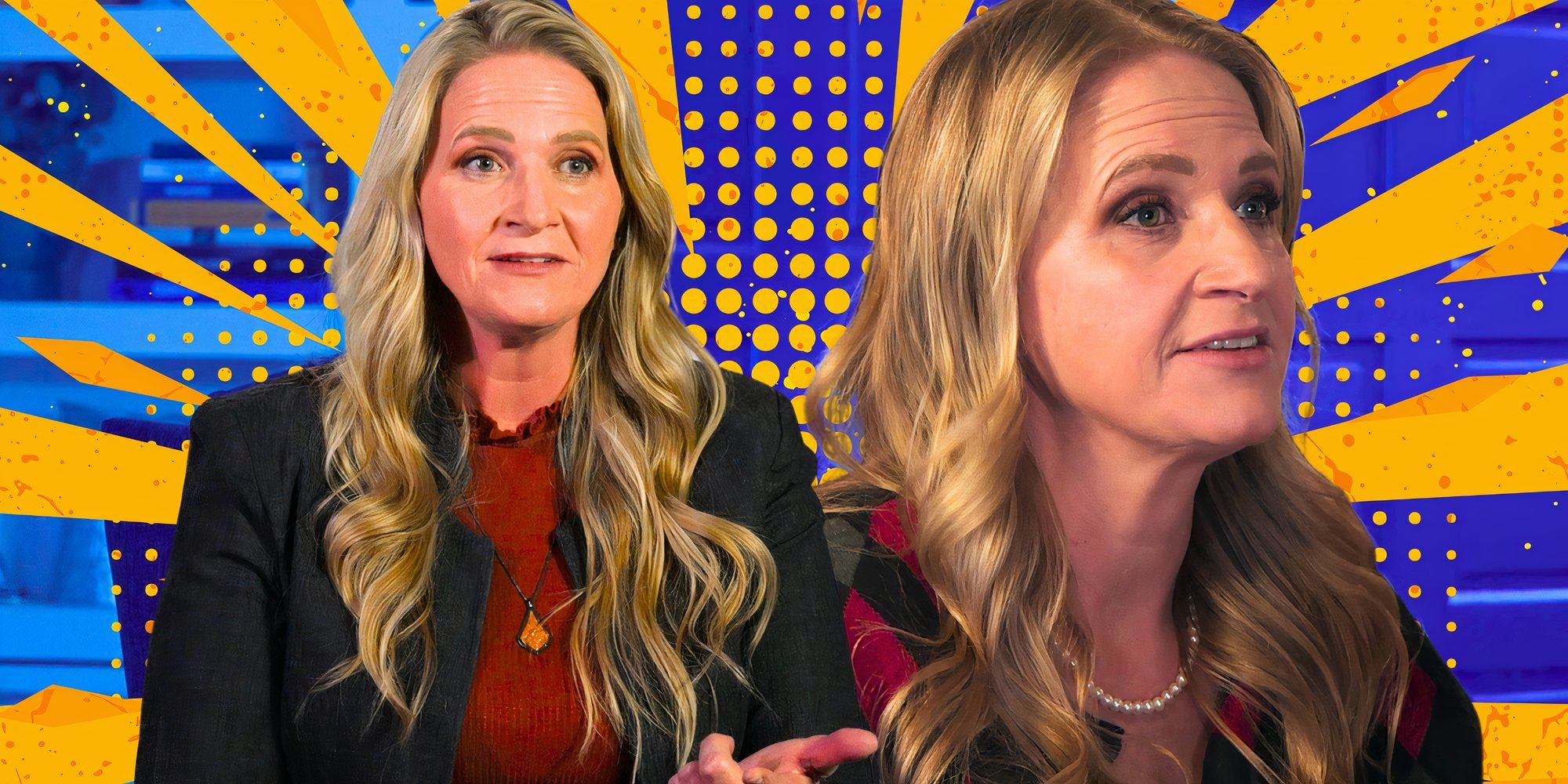 split image Christine Brown from Sister Wives surpeised expressions