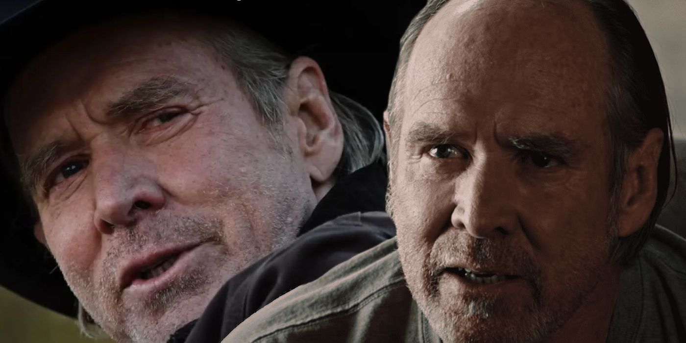 Collage of Garrett Randall (Will Patton) in Yellowstone.