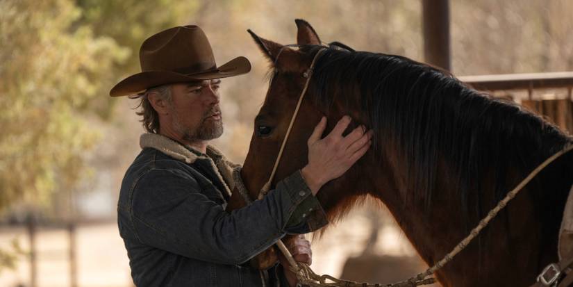 Staten caring for a horse in Ransom Canyon