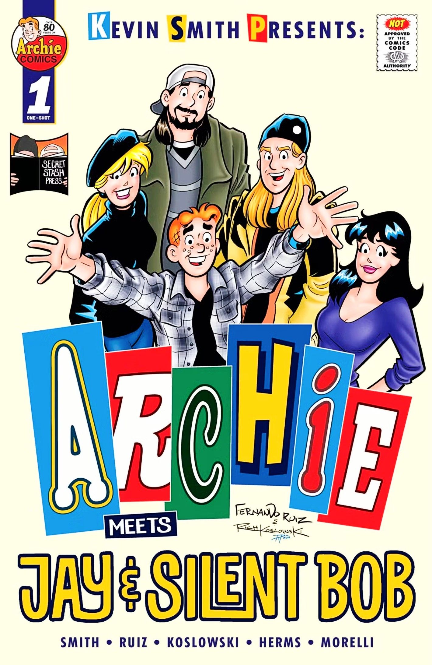 Cover for Archie Meets Jay & Silent Bob, done in the style of the Clerks poster