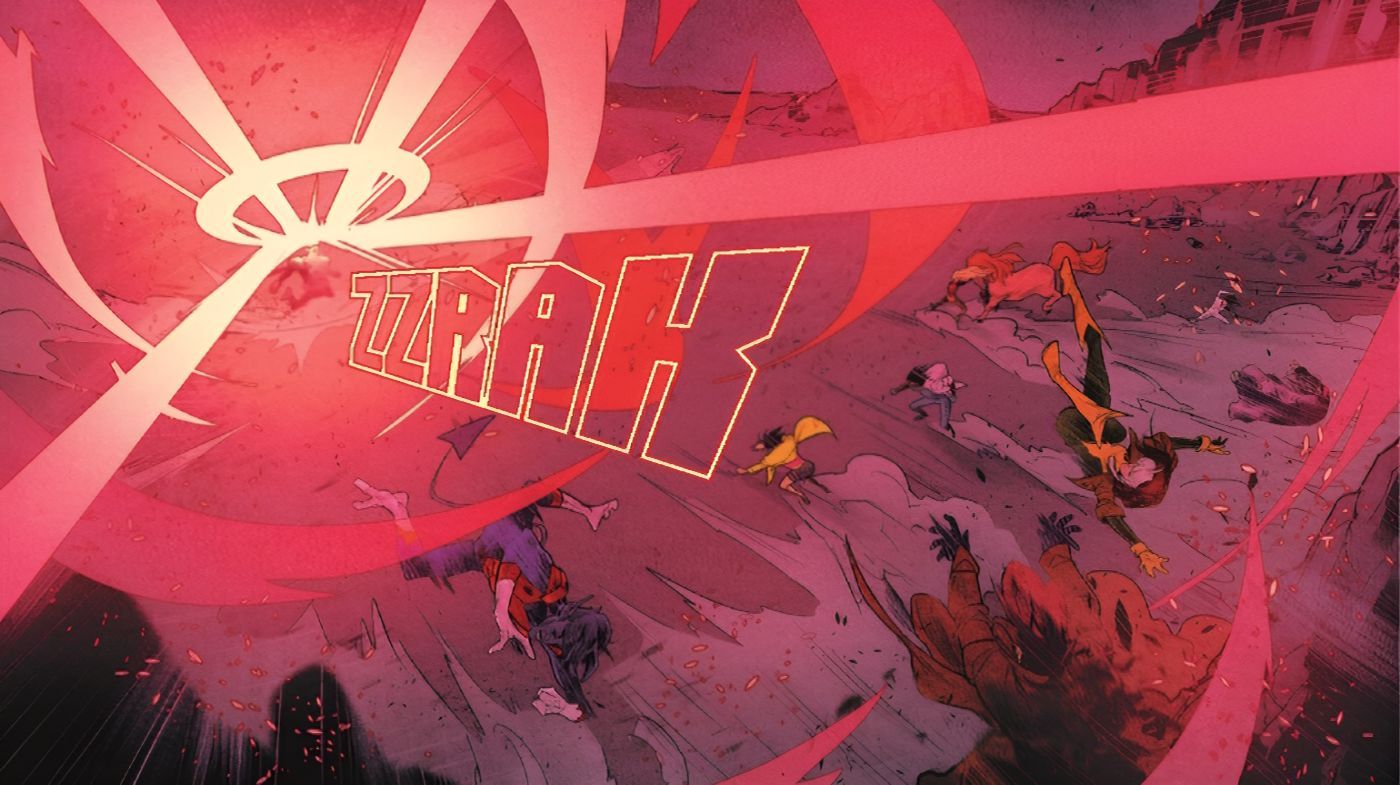 Cyclops Unleashes an Optic Beam, Blowing the X-Men Away