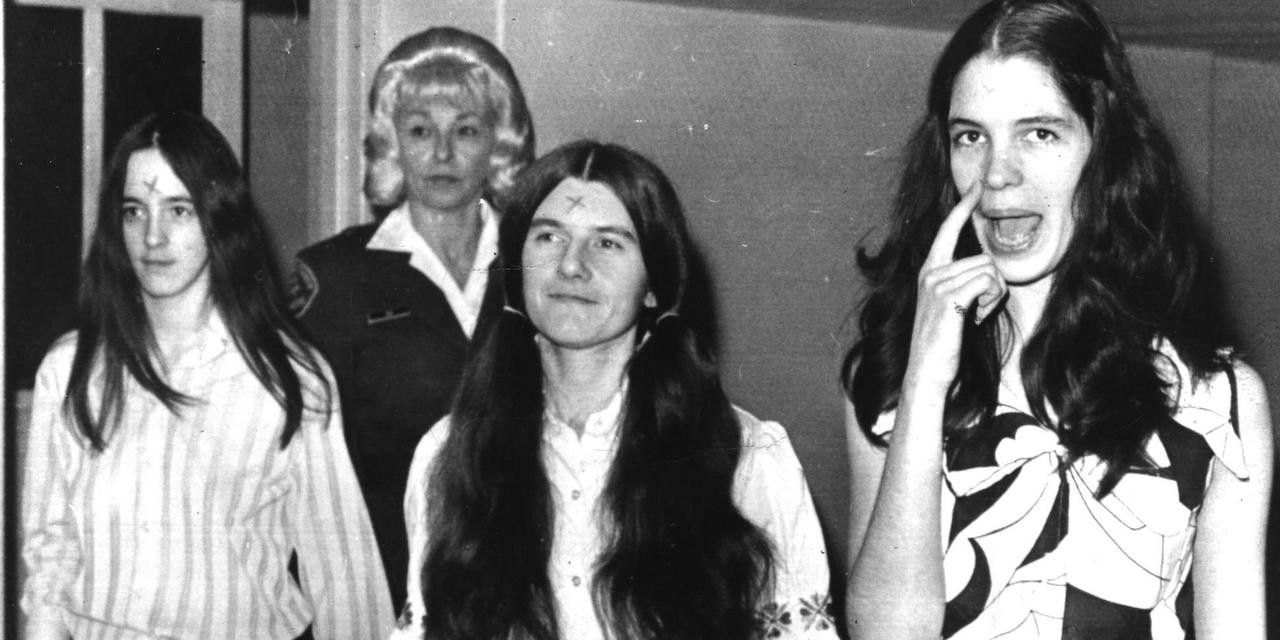 Leslie Van Houten, Patricia Krenwinkel and Susan Atkins at their trial