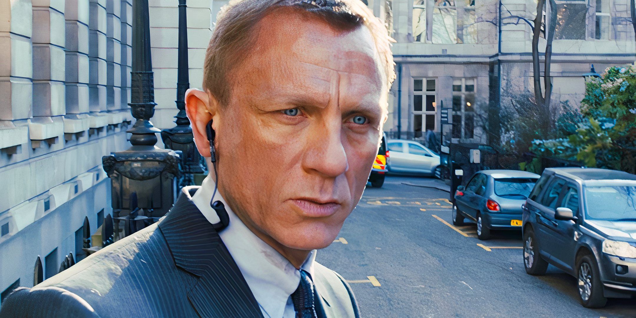 Daniel Craig looking down a London street as James Bond in Skyfall