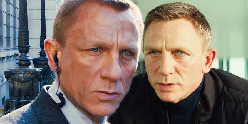 Daniel Craig looking serious as James Bond