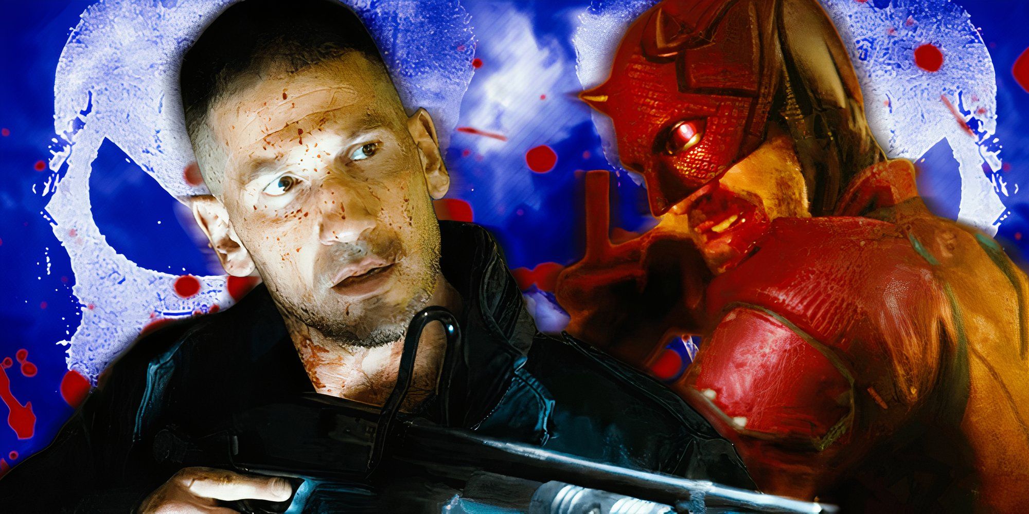 Custom image of The Punisher and Daredevil on a blue background