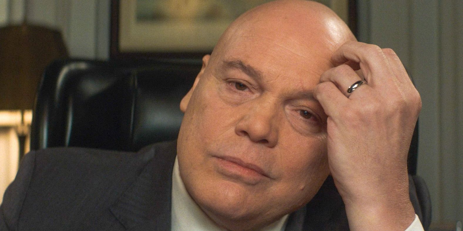 Wilson Fisk (Vincent D'Onofrio) Looking thoughtful and stressed in Daredevil: Born Again Season 1 Ep 2