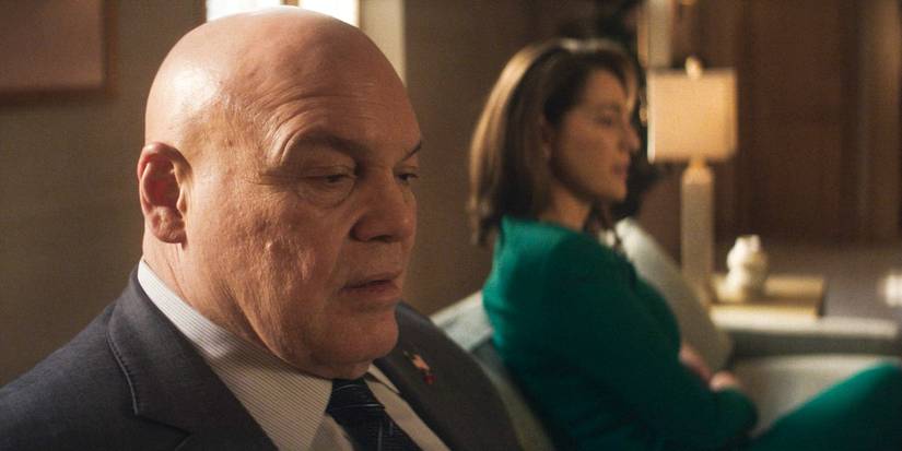 Wilson Fisk (Vincent D'Onofrio) in couple therapy, with Vanessa in the background in Daredevil: Born Again Season 1 Ep 4