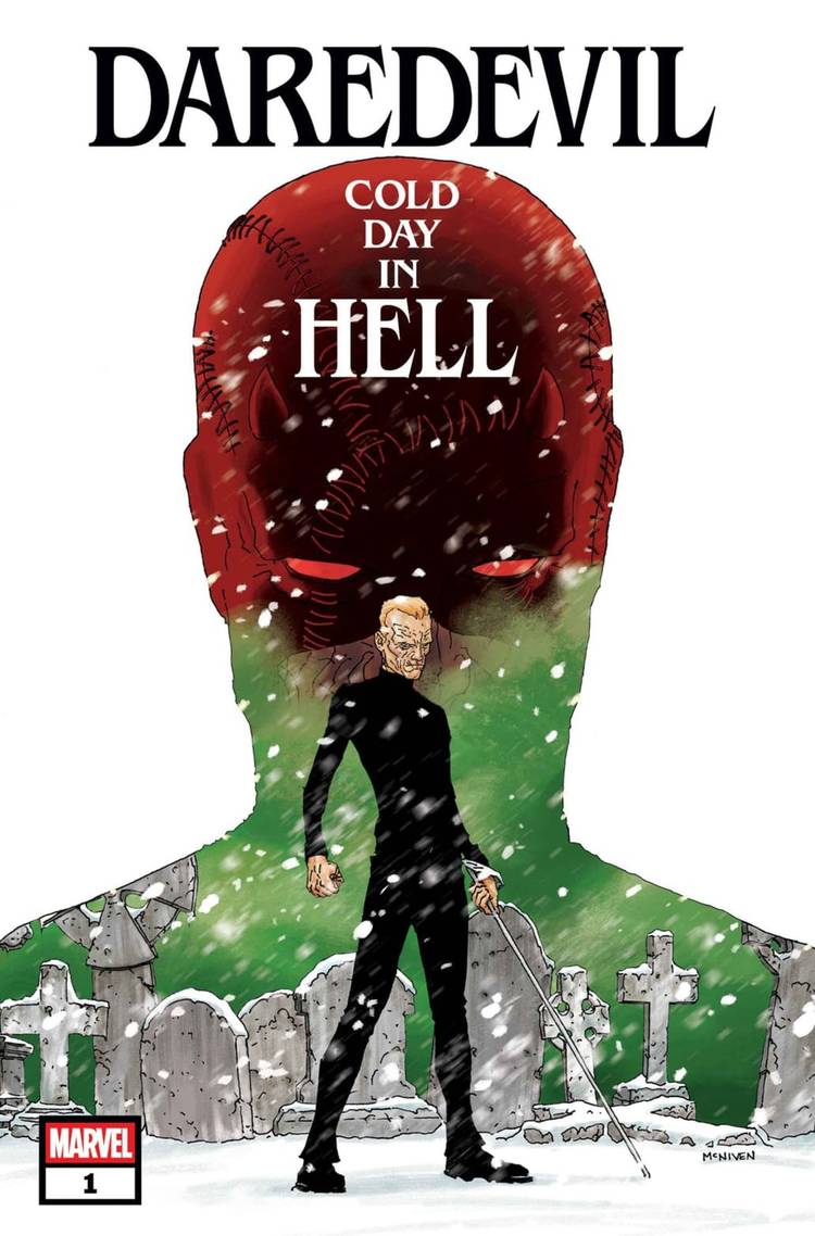 daredevil cold day in hell cover showing an old matt murdock