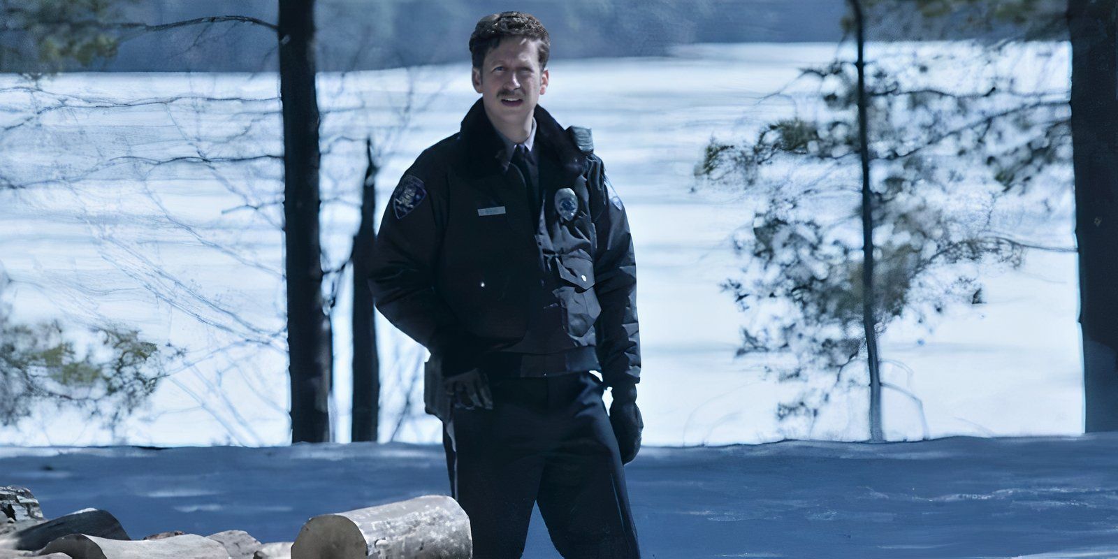 David Magidoff standing in the snow as Teddy Reed in Dexter New Blood