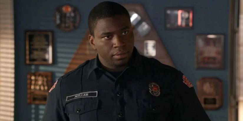 Dean Miller (Okieriete Onaodowan) looking at someone in Station 19.
